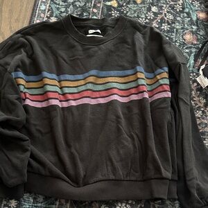 American Eagle Rainbow Striped cropped sweatshirt
